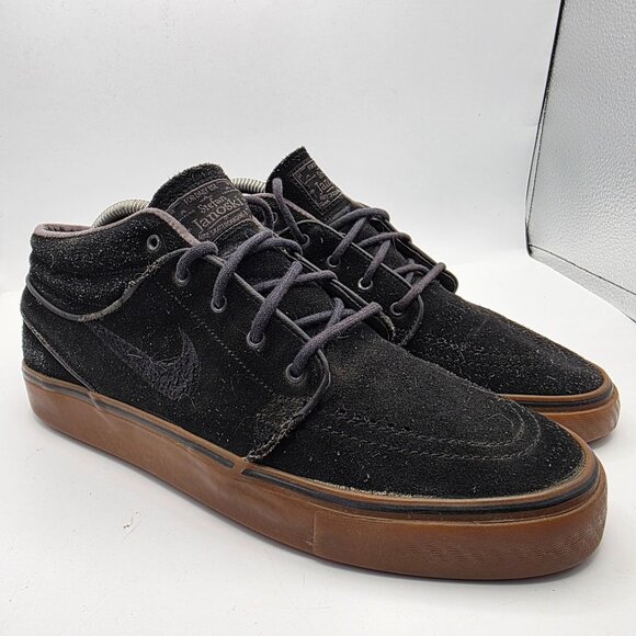 Nike SB Zoom Stefan Janoski Mid Mens Size 9 Black Brown Sneaker Shoes Casual - Picture 1 of 13